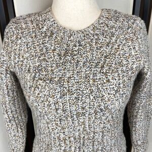 Banana Republic Gray Cropped Sweater Size MP Wool Cotton Blend